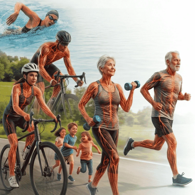 Ilustración de un hombre con bicicleta