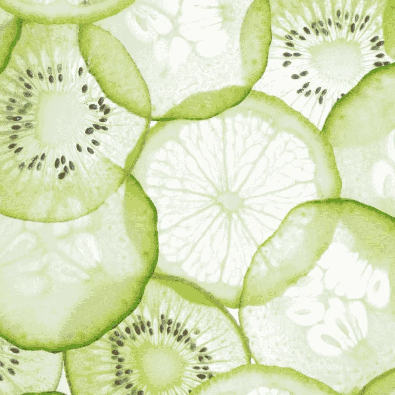 Un primer plano de rodajas de kiwi